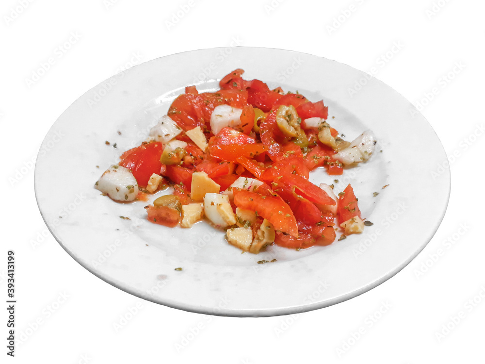 Mixed Fresh Salad Dish Isolated Mixed Fresh Salad Dish Isolated