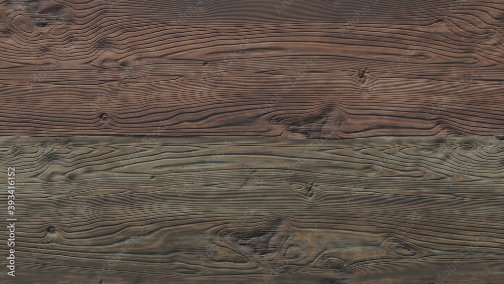 Naklejka premium Wood boards brown background texture, patinated aged wood boards of Oak. 3D-rendering