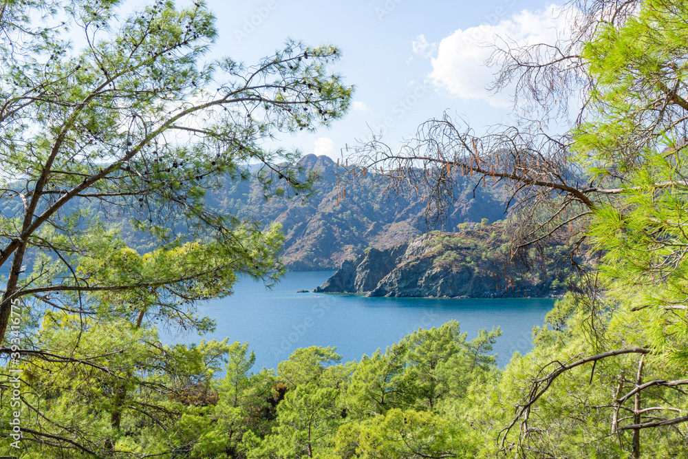Mediterranean seascape in Turkey. View of a small bay near the Tekirova village, District of Kemer, Antalya Province. Mediterranean seascape in Turkey. View of a small bay near the Tekirova village, District of Kemer, Antalya Province.