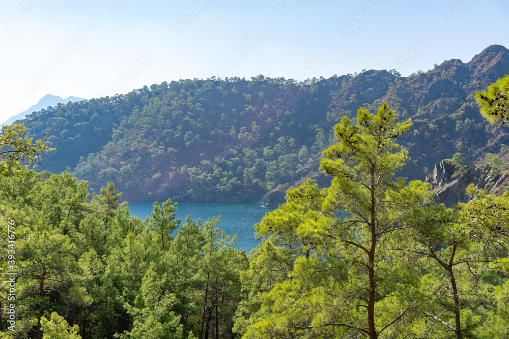 Mediterranean seascape in Turkey. View of a small bay near the Tekirova village, District of Kemer, Antalya Province. Mediterranean seascape in Turkey. View of a small bay near the Tekirova village, District of Kemer, Antalya Province.
