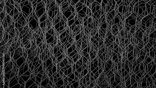 A Folded Section of Chicken Wire, Showing a Close Up View of the Universal Mesh, with a Squashed and Buckled Appearance.