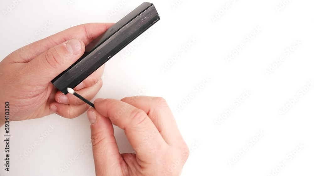 Trying to light a black match on white background Trying to light a black match on white background