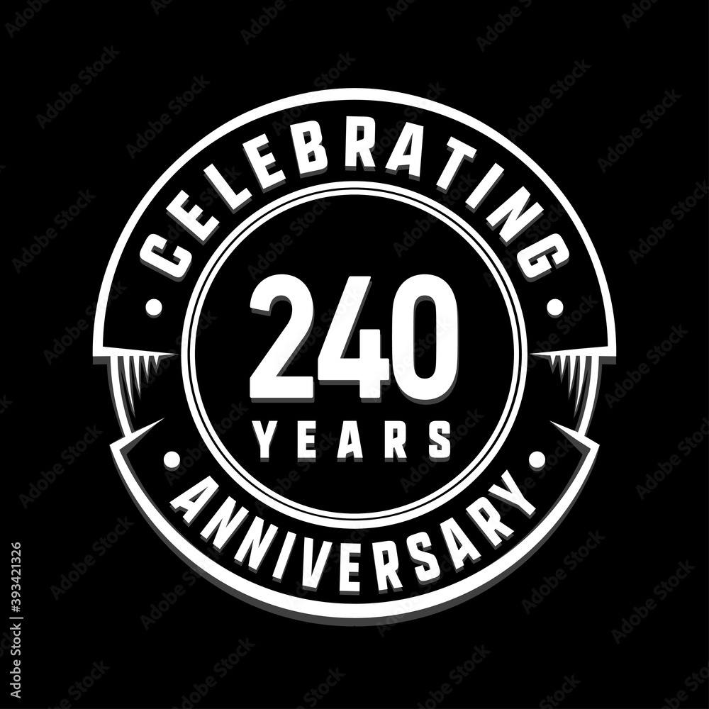 240 years anniversary logo template. Vector and illustration.