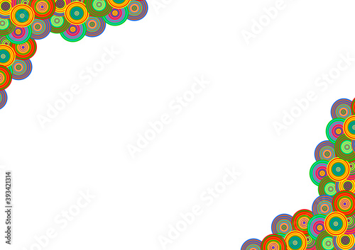 Beautifull frame background made of fun colorful circle shape pattern for decoration
