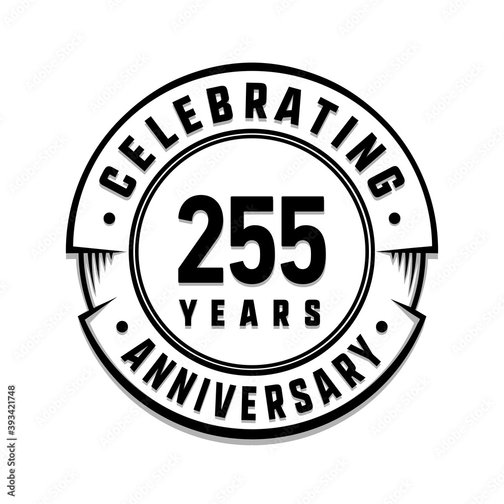 255 years anniversary logo template. Vector and illustration.