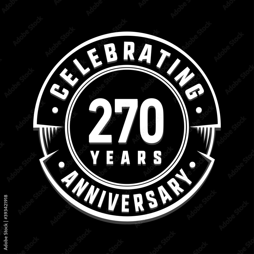 270 years anniversary logo template. Vector and illustration.