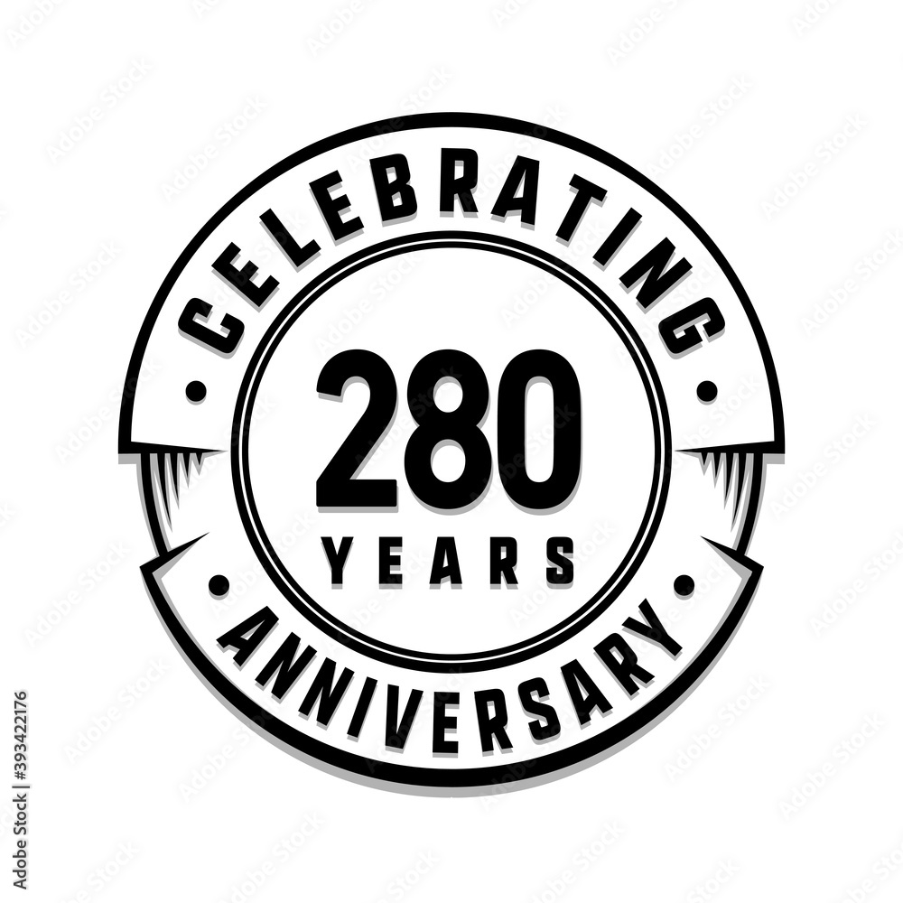 280 years anniversary logo template. Vector and illustration.