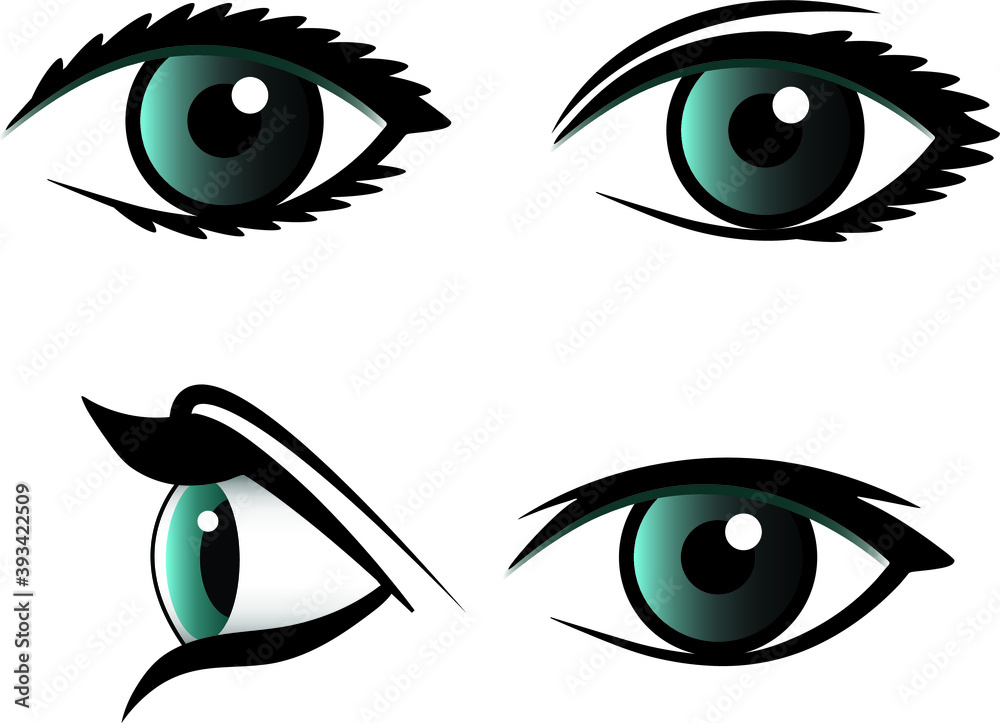 Blue Eye set. flat vector graphic in white background. Blue eyes collection. set of eyes Blue Eye set. flat vector graphic in white background. Blue eyes collection. set of eyes