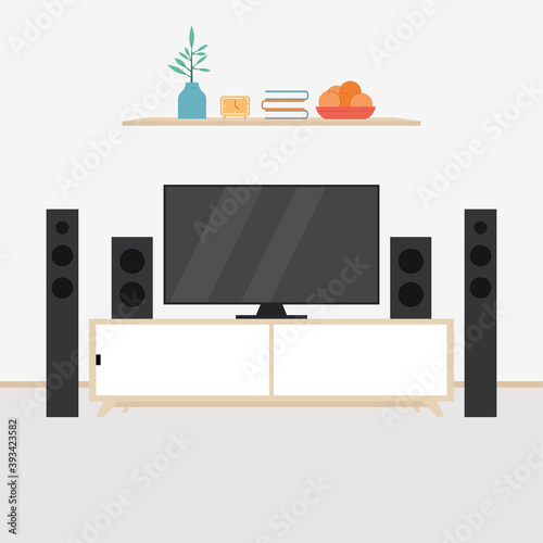 Home theater image. home entertainment - Vector illustration