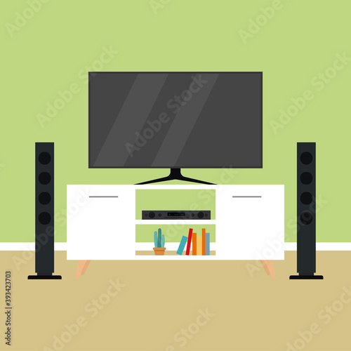 Home theater image. home entertainment - Vector illustration