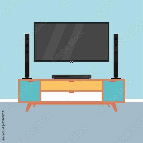 Home theater image. home entertainment - Vector illustration