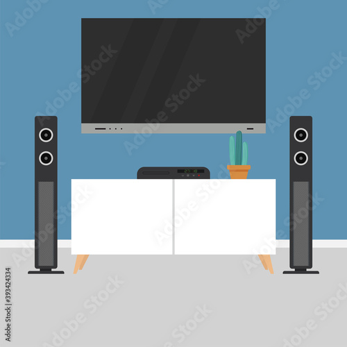Home theater image. home entertainment - Vector illustration