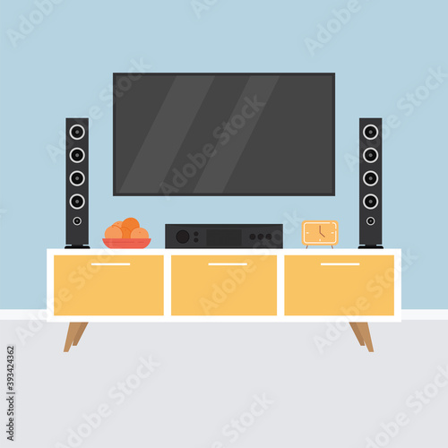 Home theater image. home entertainment - Vector illustration