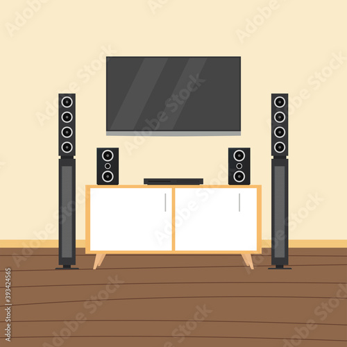 Home theater image. home entertainment - Vector illustration