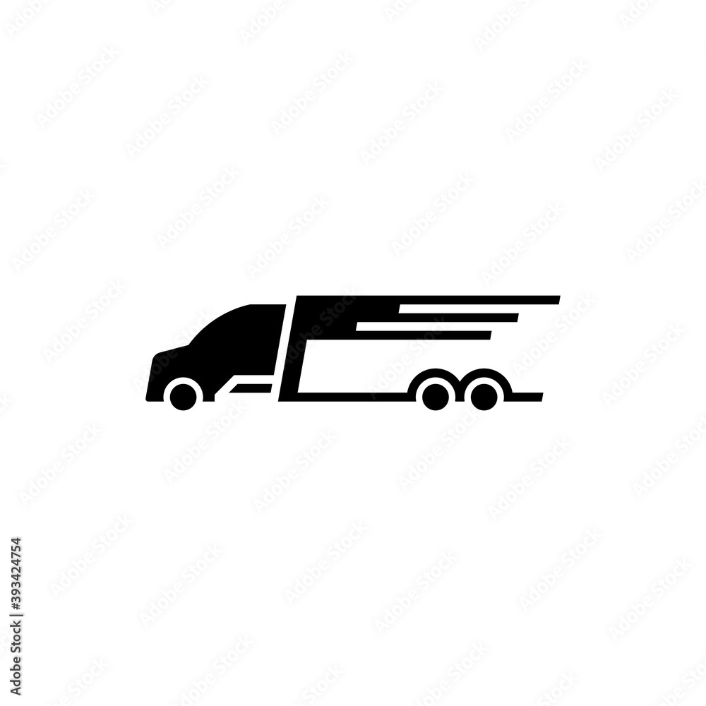 Truck icon vector design illustration. logistics or delivery service logo.