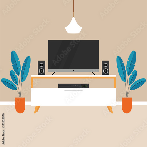 Home theater image. home entertainment - Vector illustration