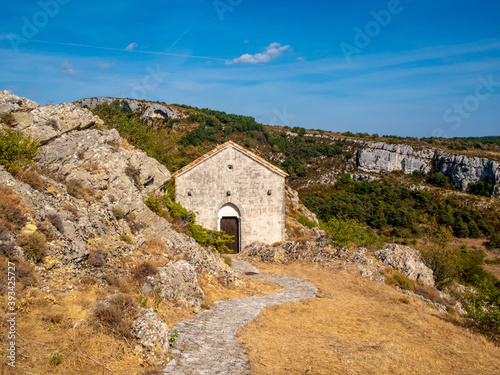 fortified templar chapel in the French Riviera back country in summer