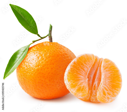Tangerine isolated on white background. Package design element