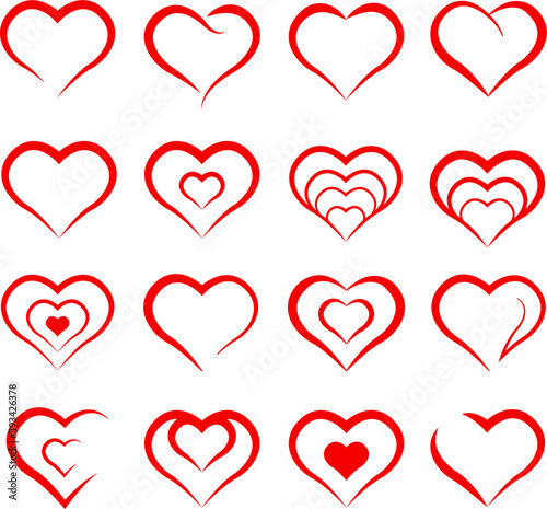 set of hearts. vector illustration