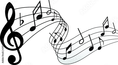 pentagram vector. clef with notes