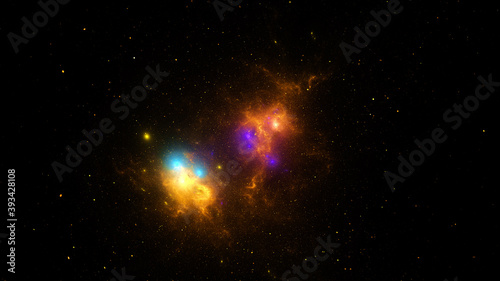 Abstract fractal illustration looks like beautiful galaxies.