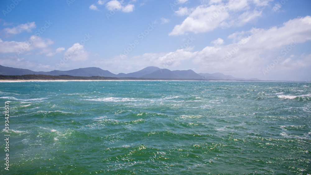 Mar verde da Praia tropical, Praia da Barra da Lagoa,  Florianopolis,  Santa Catarina, Brasil, Florianópolis,