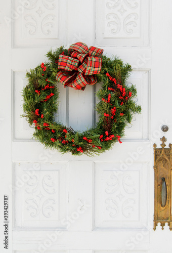 Christmas wreath on door
