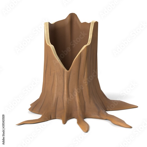 Φωτογραφία 3D Illustration of a Cartoon Tree Stump