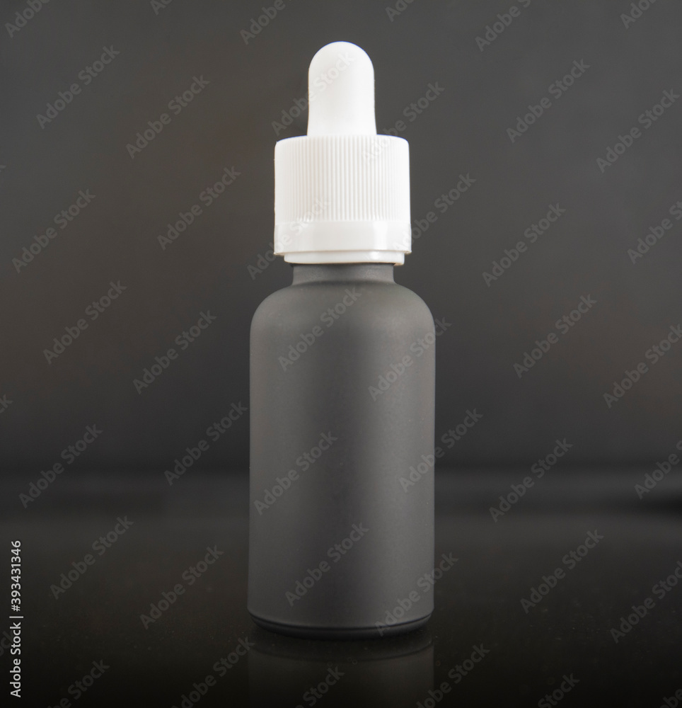 Black Dropper Bottle, White Cap Black Dropper Bottle, White Cap