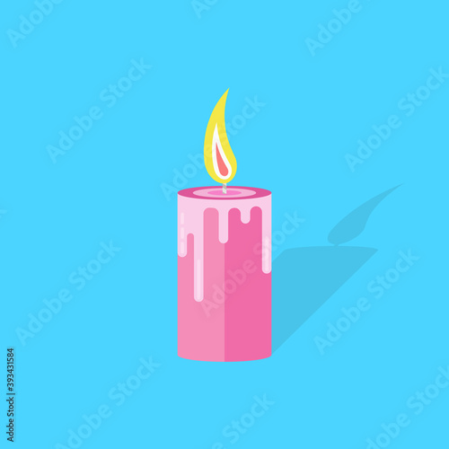 Burning candle. Vector illustration.