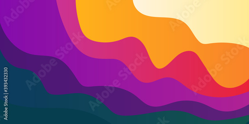 Colorful abstract wavy background. Suit for business, corporate, institution, party, festive, seminar, and talks © Roisa