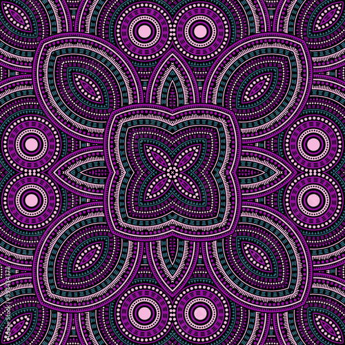 Linear italian maiolica tile seamless rapport. Ethnic geometric vector elements. Coverlid print design. Traditional italian mayolica tilework perpetual pattern. Floor decor graphic design.