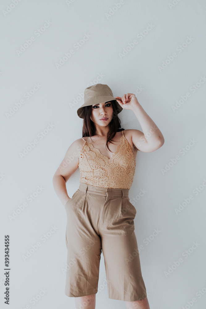 beautiful fashion business brunette woman in beige clothes beautiful fashion business brunette woman in beige clothes