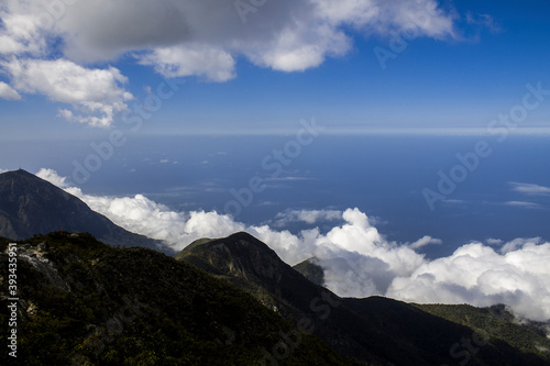 Cloudy skies of the Avila mountain in Caracas city