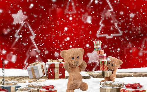 teddy bear Christmas concep...