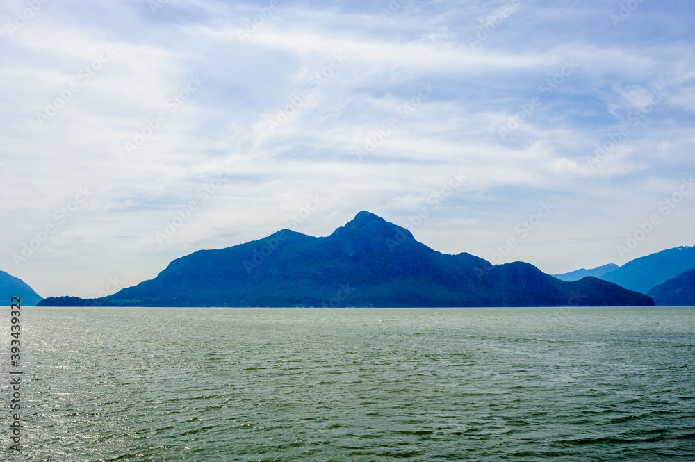 Large island in Howe Sound, BC, Canada.