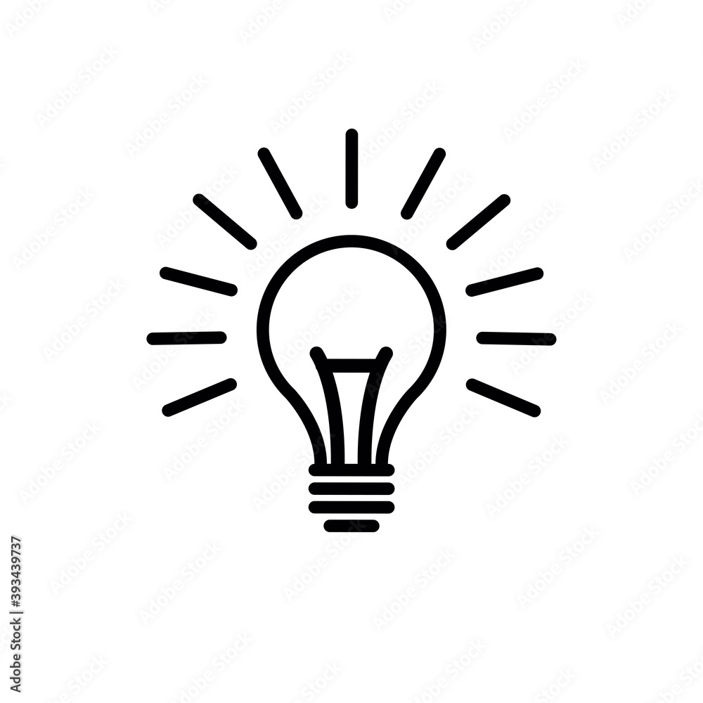 light bulb line vector icon, vector black illustration light bulb line vector icon, vector black illustration