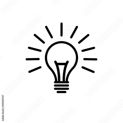light bulb line vector icon, vector black illustration