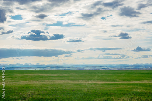 Prairie landscape with mountains in distance. © ArchonCodex