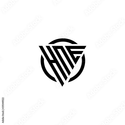 Initial letter HNE triangle monogram simple modern clean vector logo