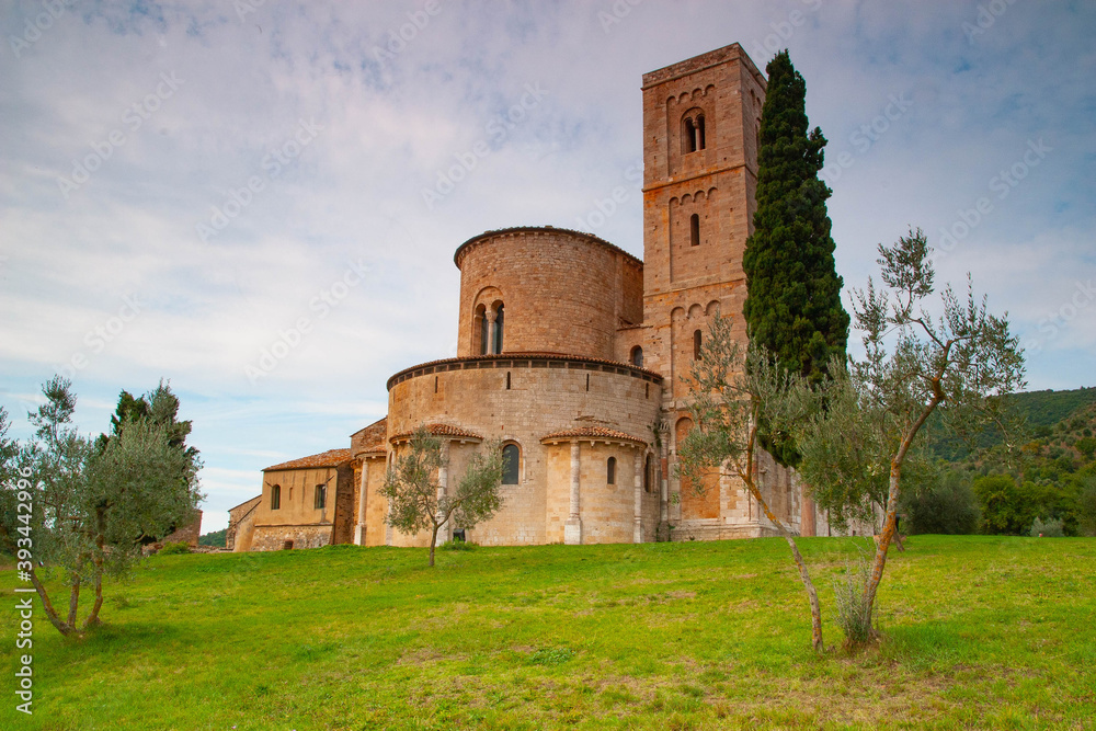 Monastery of Sant Antimo near Montalcino, Tuscany, Italy