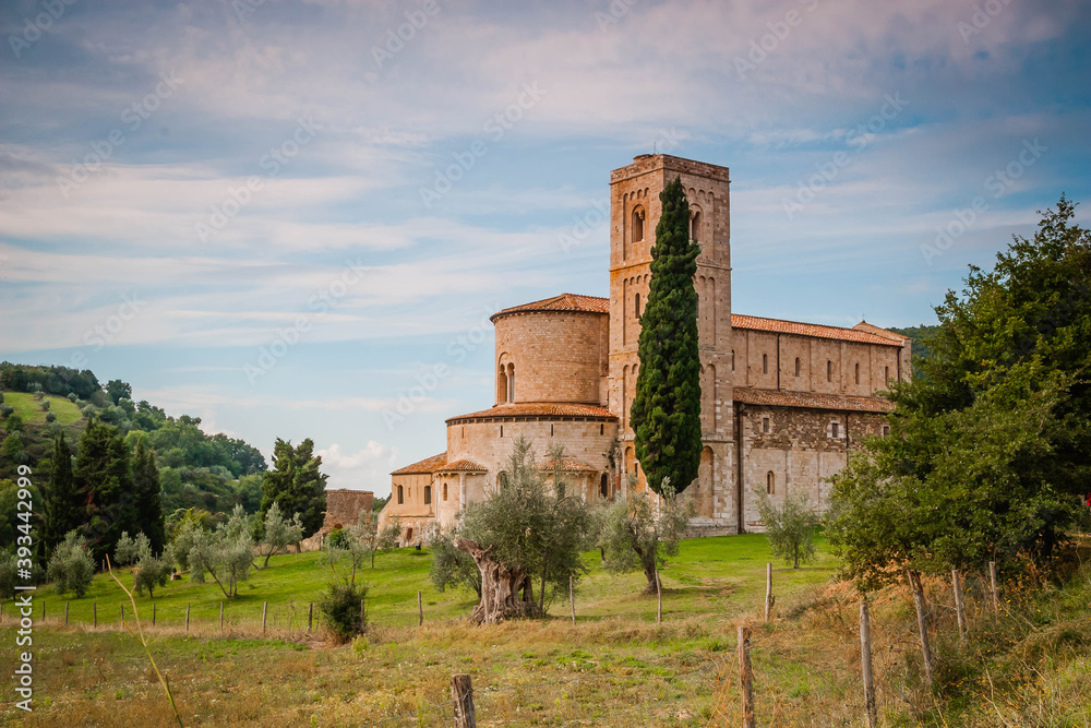 Monastery of Sant Antimo near Montalcino, Tuscany, Italy