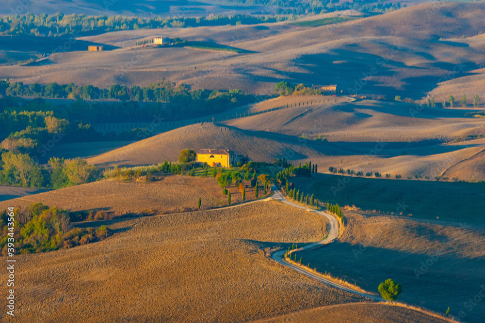 Typical Tuscan farm in Val d’Orcia, Tuscany, Italy