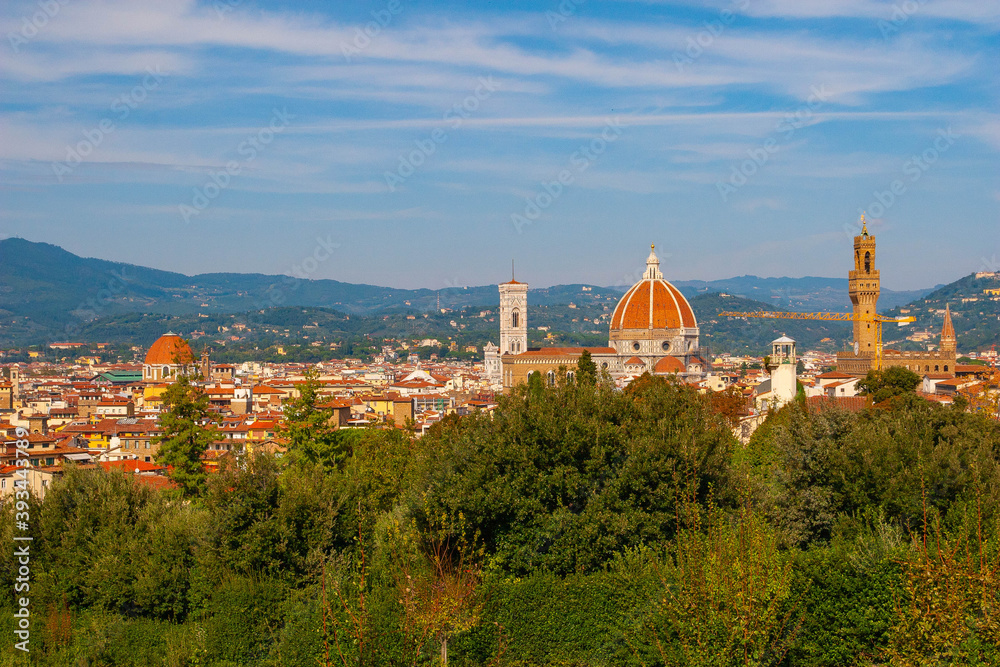 Obraz premium View over Florence from Giardini Bobbio, Tuscany, Italy
