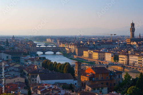 Evening view over Florence in Tuscany  Italy