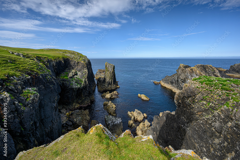 UK, Scotland,ÔøΩRocky cliffs on northern tip of Isle of Lewis UK, Scotland,ÔøΩRocky cliffs on northern tip of Isle of Lewis