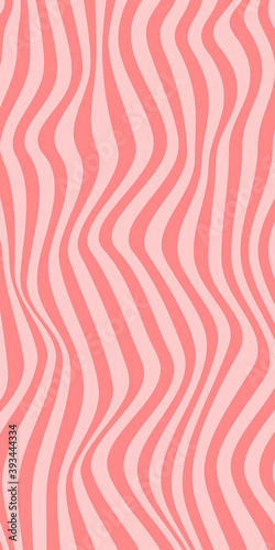 Abstract zebra print background, vertical banner. Vector illustration of stripes with optical illusion, op art.