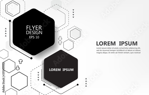 abstract geometric hexagon white background