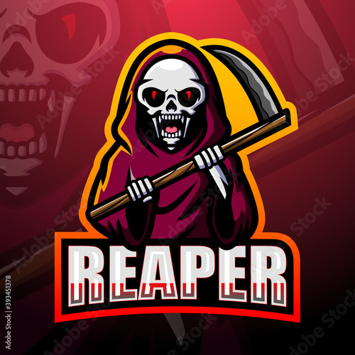 Reaper skull mascot esport logo design