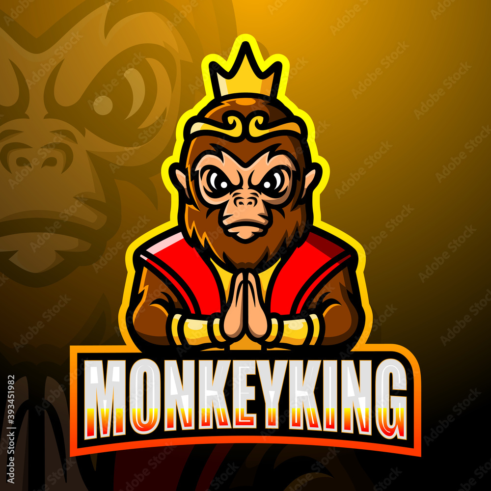 Monkey king mascot esport logo design